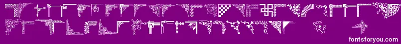 Cornpop-Schriftart – Weiße Schriften auf violettem Hintergrund