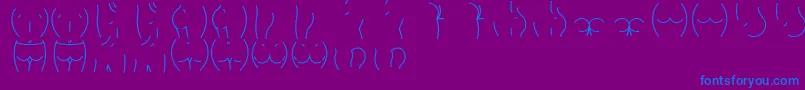 Alphabuttbase-Schriftart – Blaue Schriften auf violettem Hintergrund