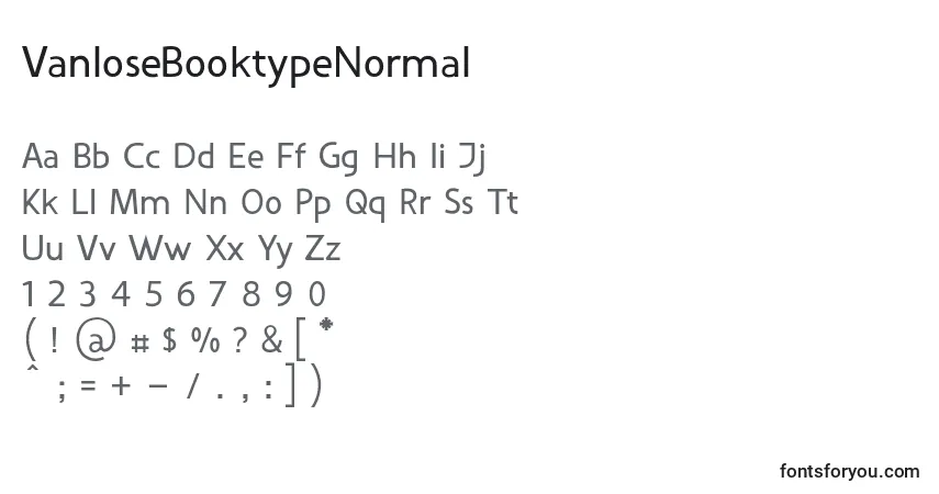 A fonte VanloseBooktypeNormal – alfabeto, números, caracteres especiais
