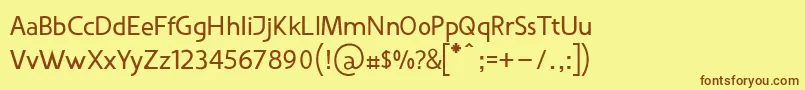 フォントVanloseBooktypeNormal – 茶色の文字が黄色の背景にあります。