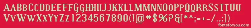 Coving27 Font – Green Fonts on Red Background