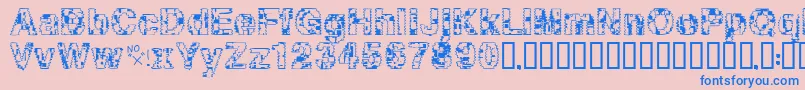 Asylum Font – Blue Fonts on Pink Background