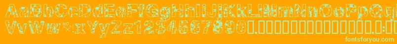 Asylum Font – Green Fonts on Orange Background