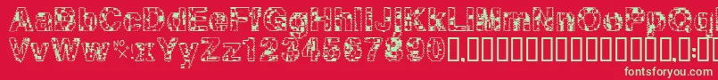 Asylum Font – Green Fonts on Red Background