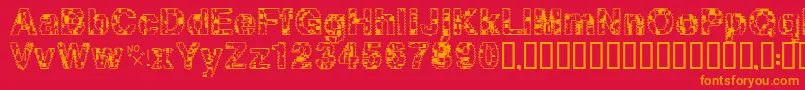 Asylum Font – Orange Fonts on Red Background