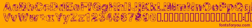Asylum Font – Purple Fonts on Orange Background