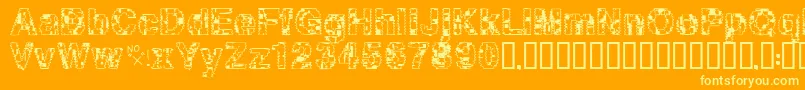 Asylum Font – Yellow Fonts on Orange Background