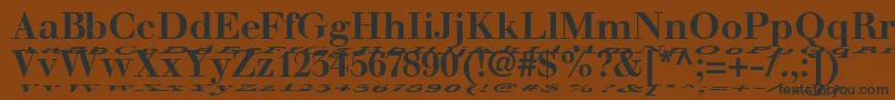 フォントWalbaumFloatBold – 黒い文字が茶色の背景にあります