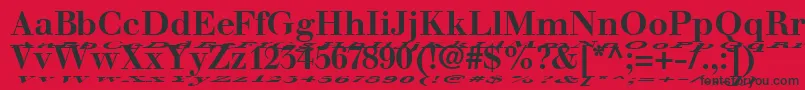 フォントWalbaumFloatBold – 赤い背景に黒い文字