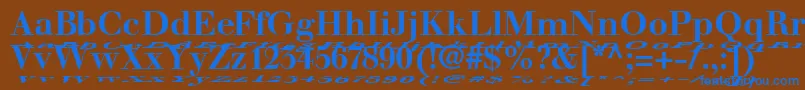 フォントWalbaumFloatBold – 茶色の背景に青い文字