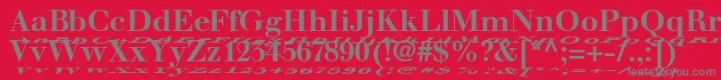 フォントWalbaumFloatBold – 赤い背景に灰色の文字