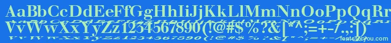 Шрифт WalbaumFloatBold – зелёные шрифты на синем фоне