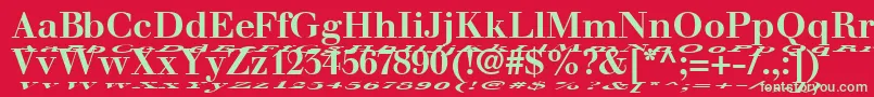 WalbaumFloatBold Font – Green Fonts on Red Background