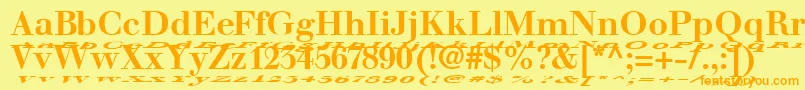 WalbaumFloatBold Font – Orange Fonts on Yellow Background