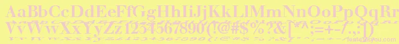 WalbaumFloatBold-Schriftart – Rosa Schriften auf gelbem Hintergrund