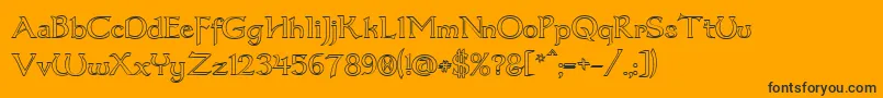 Fonte Dumbledor3Outline – fontes pretas em um fundo laranja