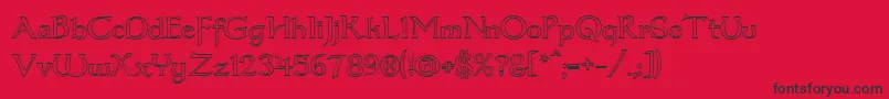 フォントDumbledor3Outline – 赤い背景に黒い文字