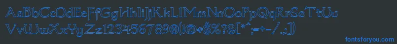 Dumbledor3Outline Font – Blue Fonts on Black Background