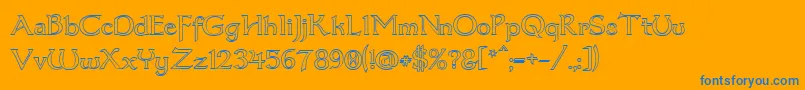 Dumbledor3Outline Font – Blue Fonts on Orange Background
