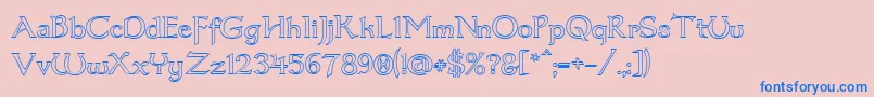 フォントDumbledor3Outline – ピンクの背景に青い文字