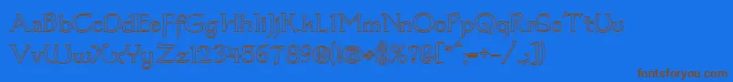 Dumbledor3Outline-Schriftart – Braune Schriften auf blauem Hintergrund