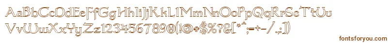 Dumbledor3Outline-Schriftart – Braune Schriften auf weißem Hintergrund