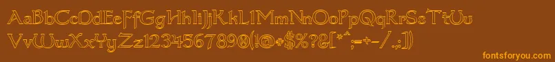 Dumbledor3Outline Font – Orange Fonts on Brown Background