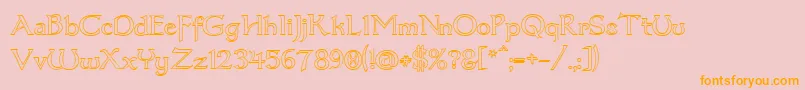 Dumbledor3Outline Font – Orange Fonts on Pink Background