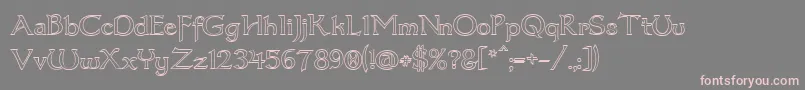 Dumbledor3Outline-Schriftart – Rosa Schriften auf grauem Hintergrund