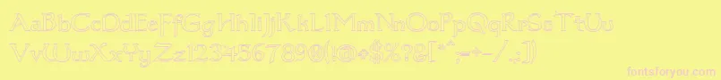 Dumbledor3Outline-fontti – vaaleanpunaiset fontit keltaisella taustalla
