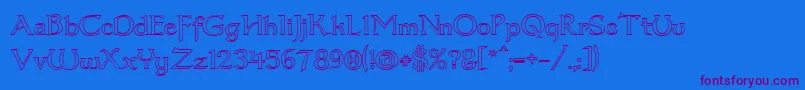Fonte Dumbledor3Outline – fontes roxas em um fundo azul