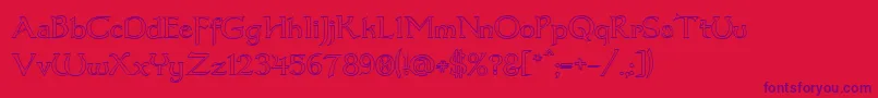 Dumbledor3Outline Font – Purple Fonts on Red Background