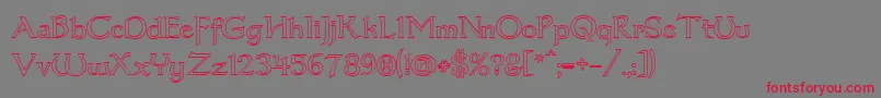 Dumbledor3Outline Font – Red Fonts on Gray Background