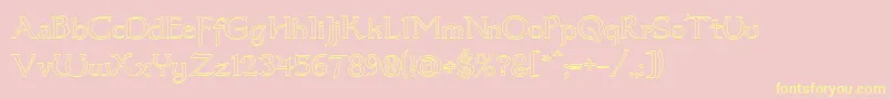 Dumbledor3Outline-Schriftart – Gelbe Schriften auf rosa Hintergrund