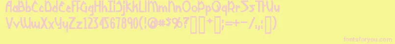 YoshiBold Font – Pink Fonts on Yellow Background