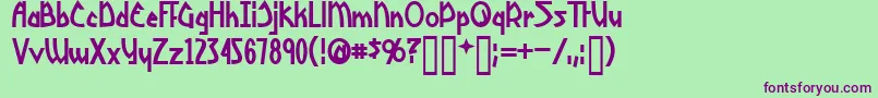 YoshiBold Font – Purple Fonts on Green Background