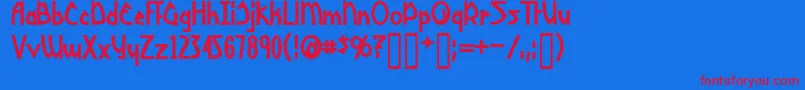 YoshiBold Font – Red Fonts on Blue Background