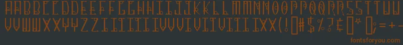 ThirteenOClock-fontti – ruskeat fontit mustalla taustalla