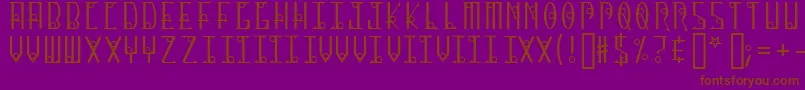 ThirteenOClock-Schriftart – Braune Schriften auf violettem Hintergrund