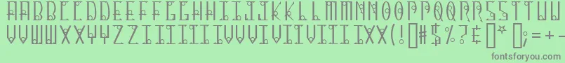 ThirteenOClock Font – Gray Fonts on Green Background