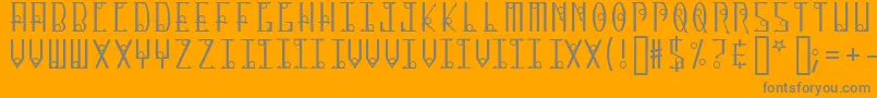 ThirteenOClock-Schriftart – Graue Schriften auf orangefarbenem Hintergrund