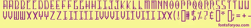 ThirteenOClock Font – Purple Fonts on Yellow Background