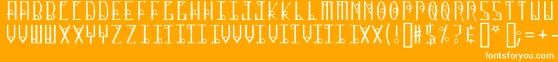 ThirteenOClock-Schriftart – Weiße Schriften auf orangefarbenem Hintergrund