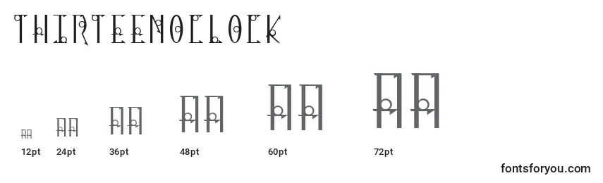 Größen der Schriftart ThirteenOClock