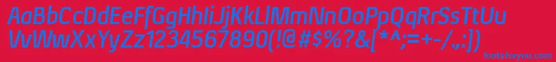 XenurgBolditalic Font – Blue Fonts on Red Background