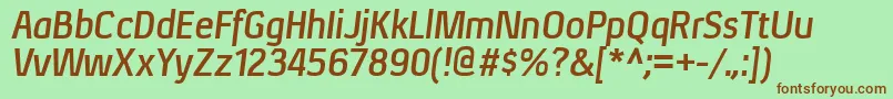 XenurgBolditalic Font – Brown Fonts on Green Background