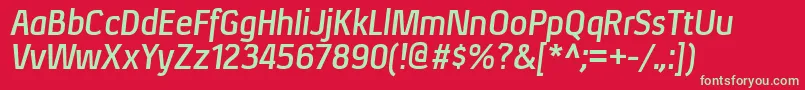 XenurgBolditalic Font – Green Fonts on Red Background