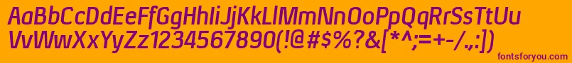 XenurgBolditalic Font – Purple Fonts on Orange Background