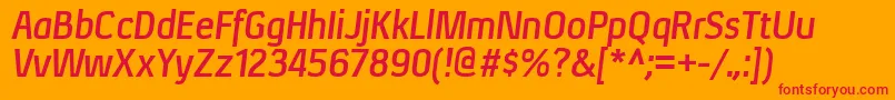 XenurgBolditalic Font – Red Fonts on Orange Background