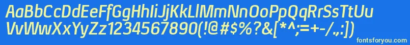 XenurgBolditalic Font – Yellow Fonts on Blue Background